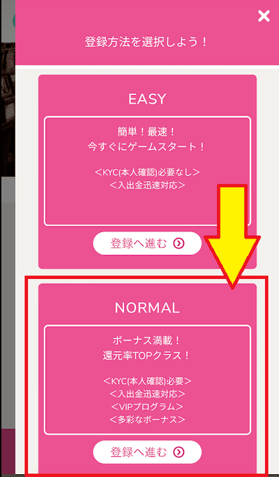 「NORMAL」を選択